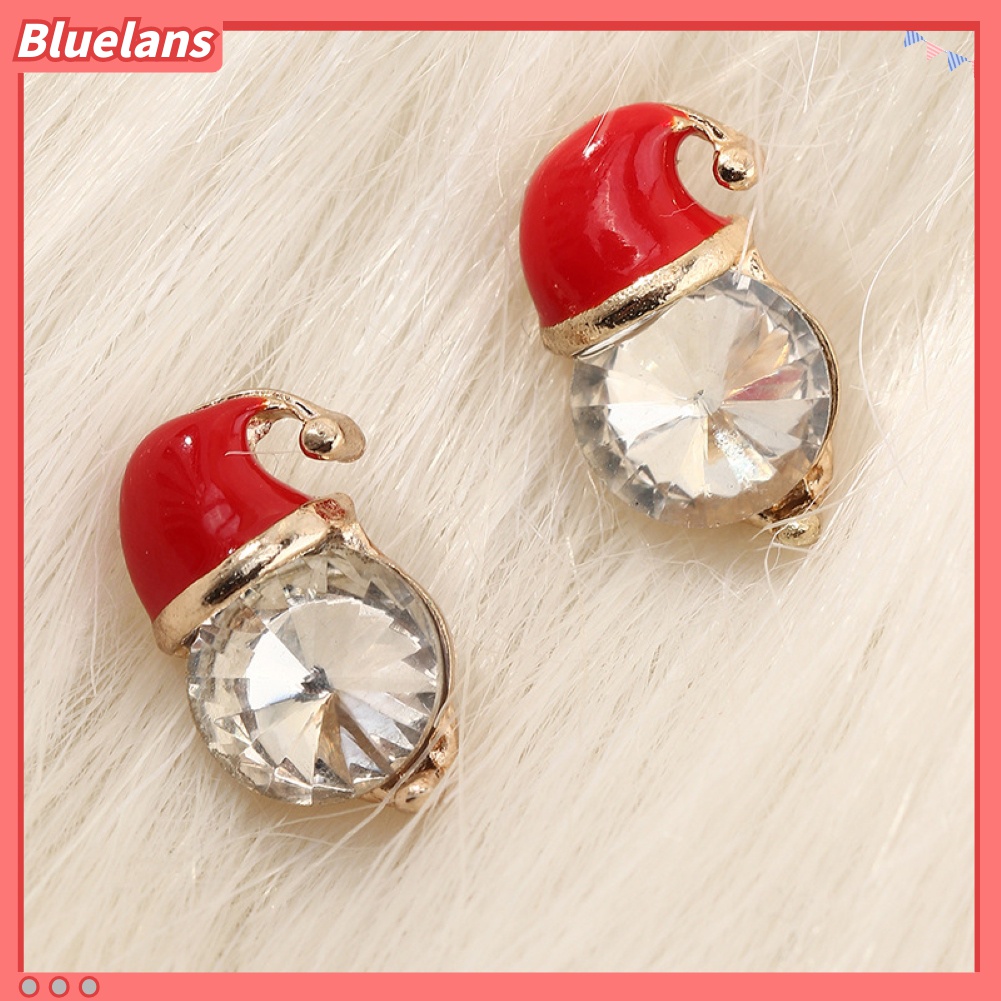 Anting Stud Liontin Bentuk Topi Natal Untuk Wanita