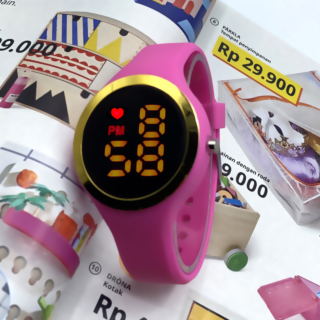 Detail produk dari Infinitytime Jam Tangan LED Watch Y1 Cewek Cowok Strap Rubber Digital