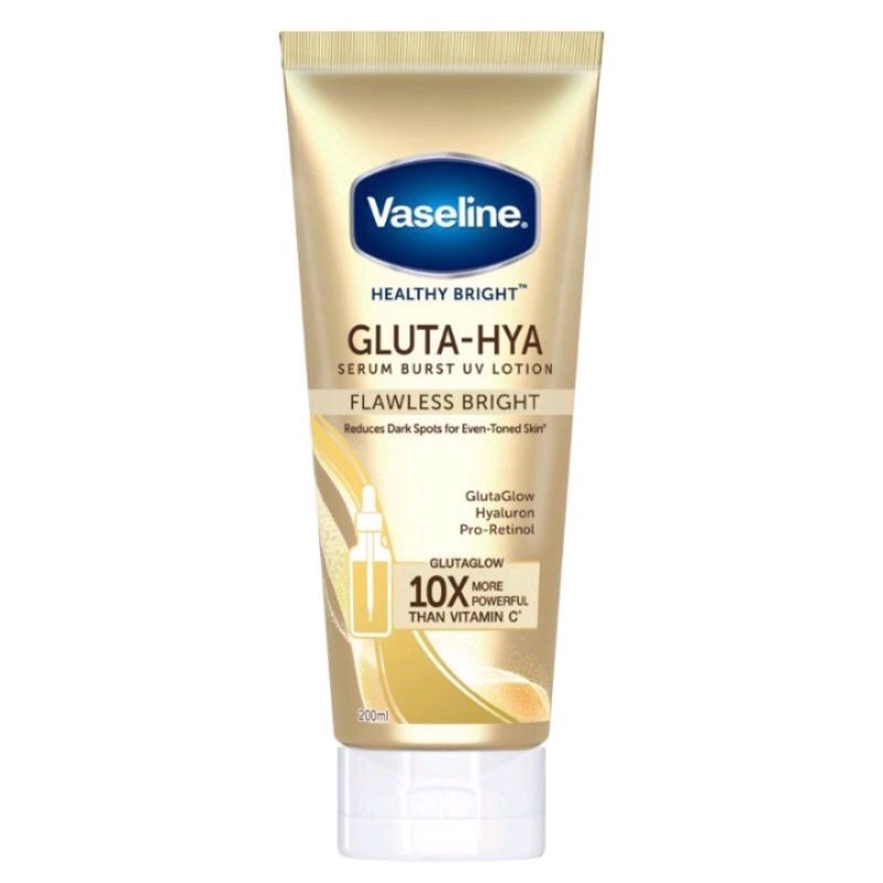 (BISA COD) [READY STOCK] VASELINE GLUTA HYA BURST FLAWLESS BRIGHT 200ML