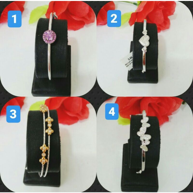 Gelang emas putih kadar 17k