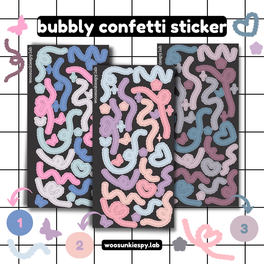 

[woosunkiespy.lab] bubbly confetti deco sticker kiss cut
