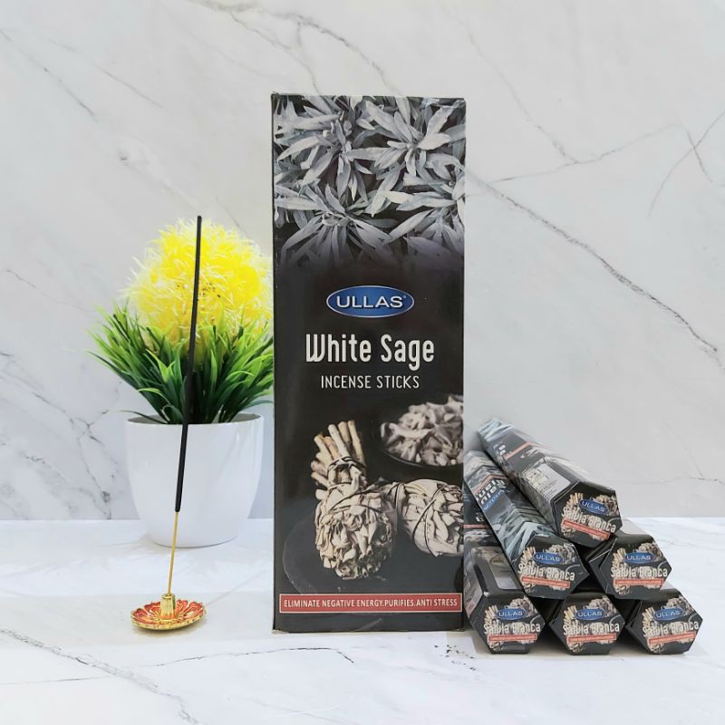 Dupa India Aromaterapi Ullas White Sage Box