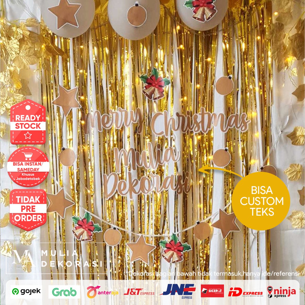 Dekorasi Backdrop Pesta Natal Photobooth Paket Merry Christmas Natal Tahun Baru Christmas