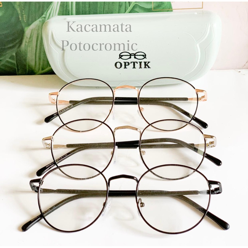 KACAMATA FRAME TITANIUM TERBARU KOREAN | PHOTOCROMIC | ANTIRADIASI | UNISEX WANITA PRIA MINUS VINTAG