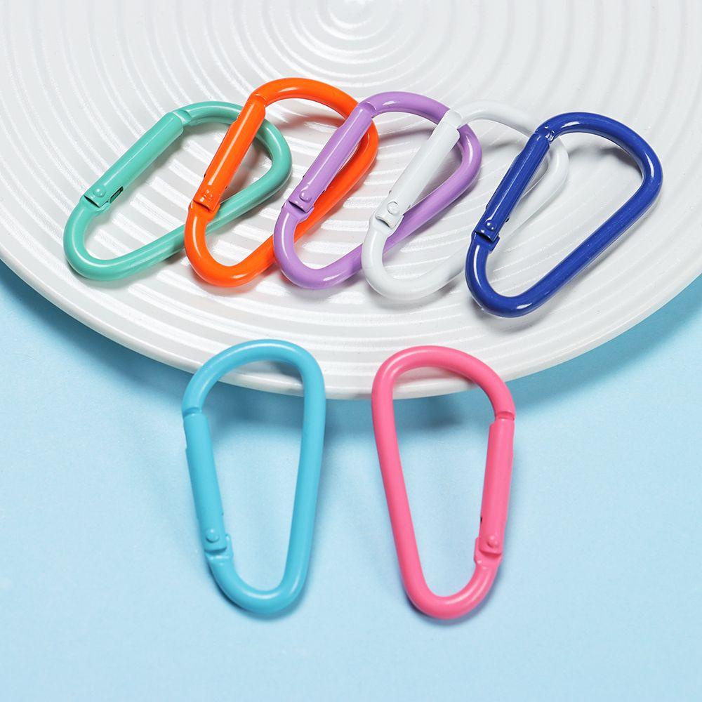 Suyo 5Pcs Tombol Panjat Keselamatan Olahraga Luar Ruangan Carabiner Multicolor Aluminium Alloy