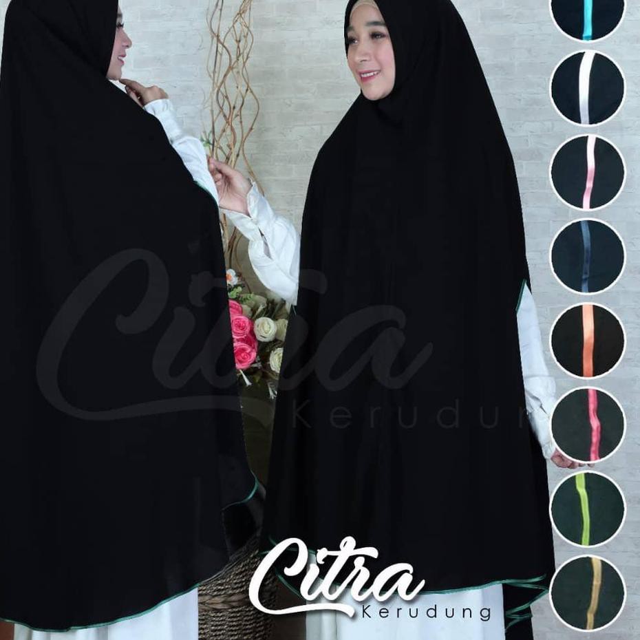 ℮ Jilbab Jumbo Tangan bolong pet non pet bahan Jetblack Leuwitex MTH ✫