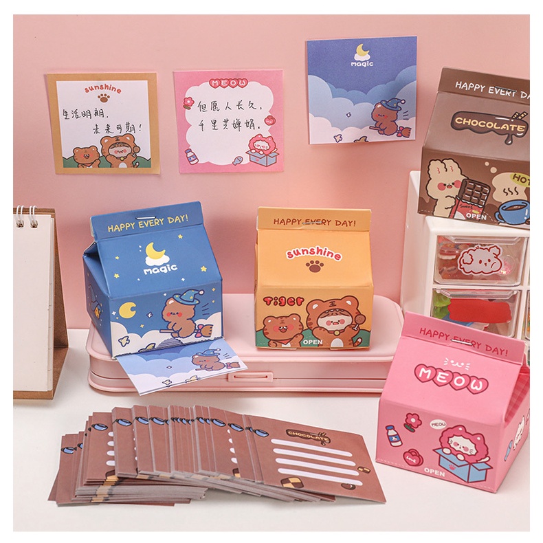 

[areum.in] Notepad / Sticky Note / Kertas Memo Bentuk Kotak Susu