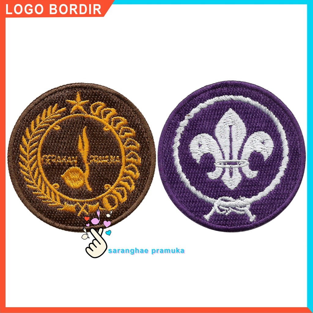 Logo Bordir Tunas Gerakan Pramuka Wosm Pandu Dunia