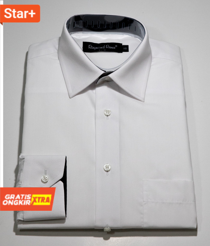 Putih Kemeja Polos Slim Fit Lengan Panjang Raymond Renee  Merk Baru Laris
