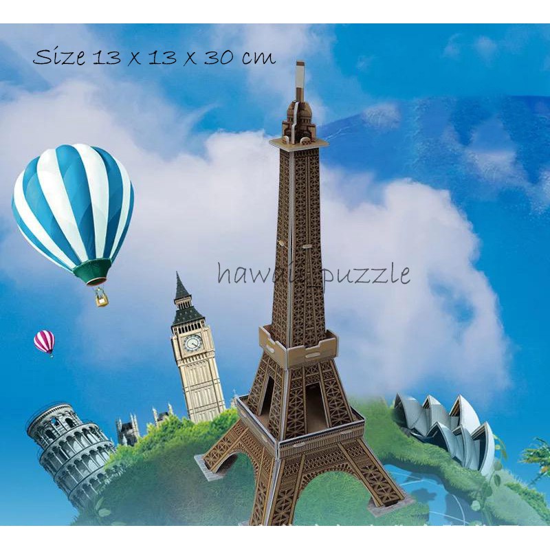 Puzzle 3D DIY bahan foam &amp; paper EIFFEL TOWER mainan puzzle edukasi anak (kado,pajangan,dekorasi)