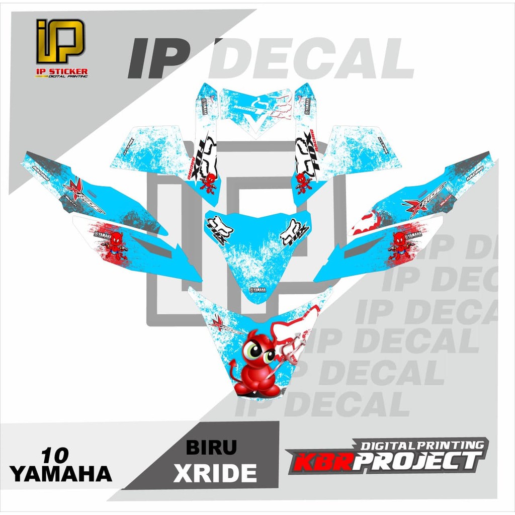 DECAL X-RIDE STICKER VARIASI MOTIF GRAFIS DECAL MOTOR YAMAHA X-RIDE 10 CUSTOM BEBAS BISA