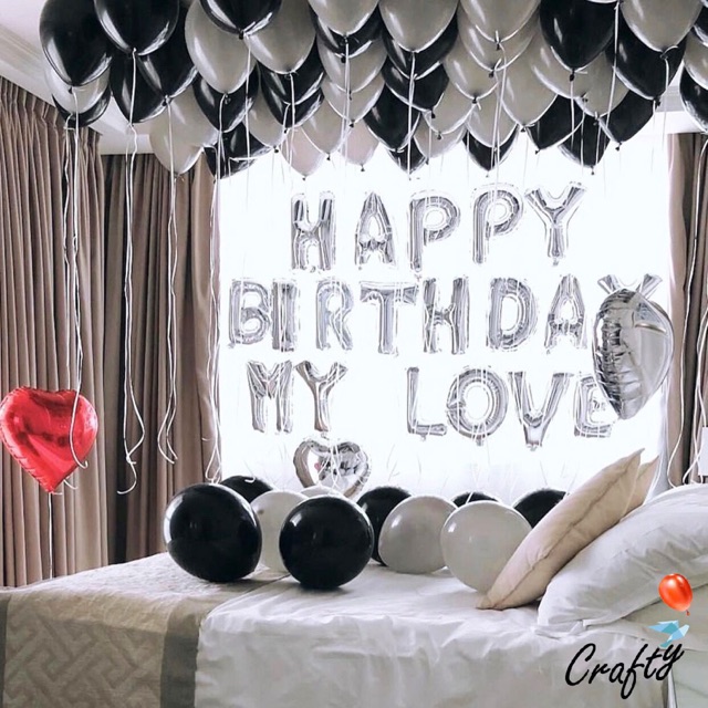 [PAKET] BIRTHDAY set MY LOVE B&amp;W Dekorasi Surprise Ulangtahun