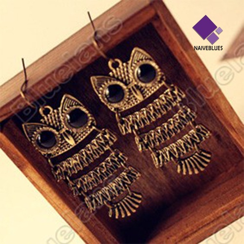 Anting Menjuntai Bentuk Hewan Burung Hantu Gaya Vintage Retro Untuk Wanita