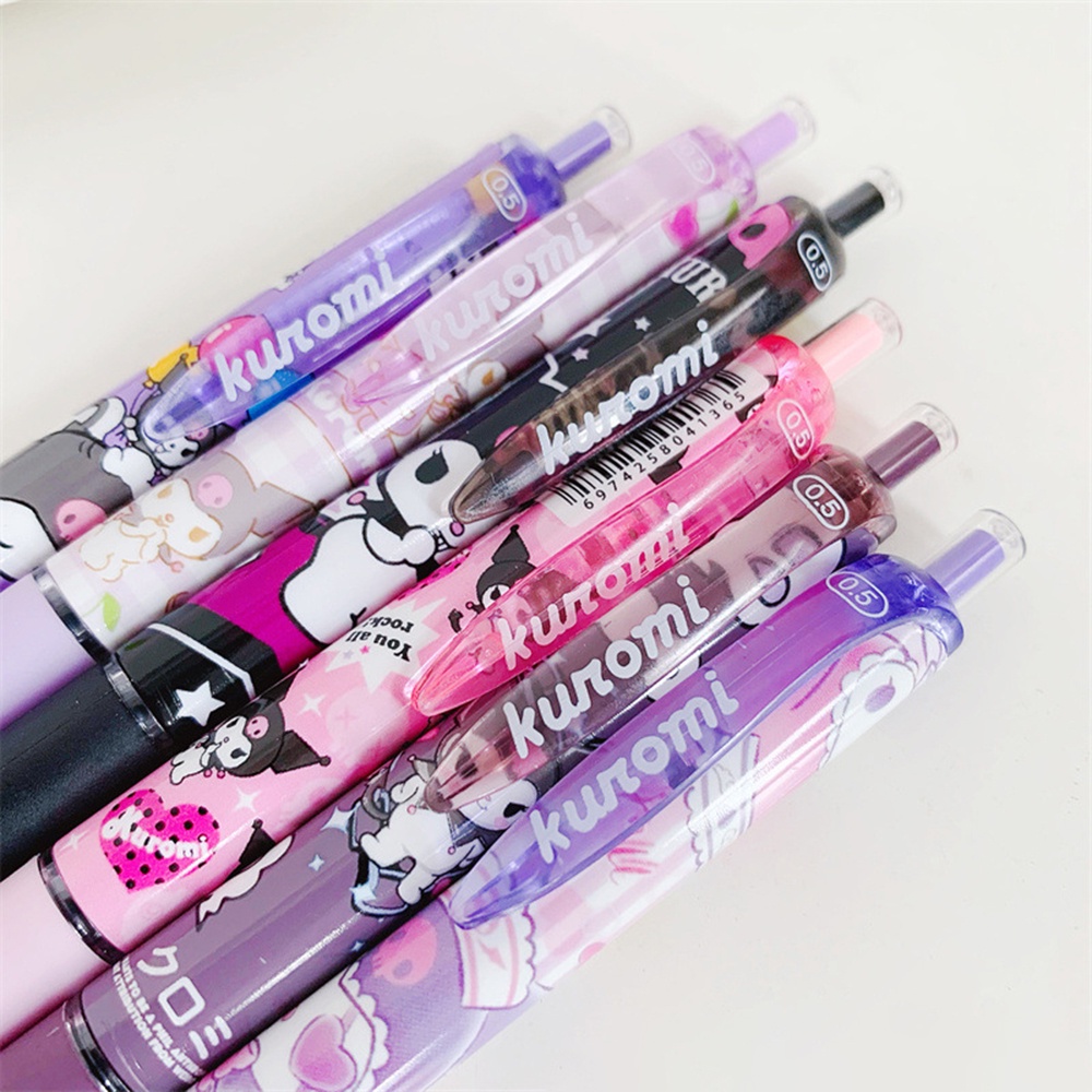 1Buah INS Black Kuromi Kartun Cute Touch Pen Jepang dan Korea Gadis Gel Pena Menulis Siswa