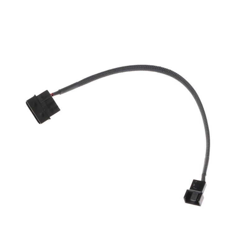 btsg 4-Pin Molex Male To 3-Pin/4-Pin PWM Male Sleeved Fan Extension Adapter Cable