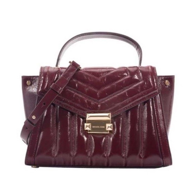 MK Michael Kors 30f8gxis6t Whitney Medium Satchel Oxblood