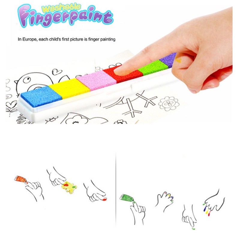 Mainan Edukasi Anak anak Ink pad DIY Finger Paint Stamp - Kerajinan Cat Jari Anak anak