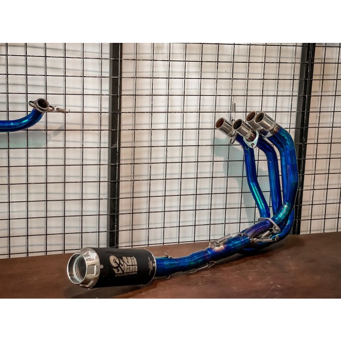 Knalpot villan zx1 full system zx25r header biru BARANG 1005 ORIGINAL