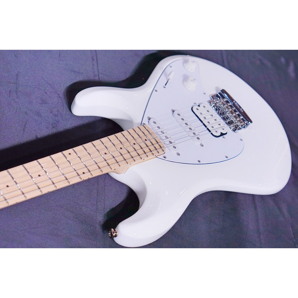 Ernie Ball Music Man Silhouette Special HSS Trem - White - Maple Matching Headstock - White G99056