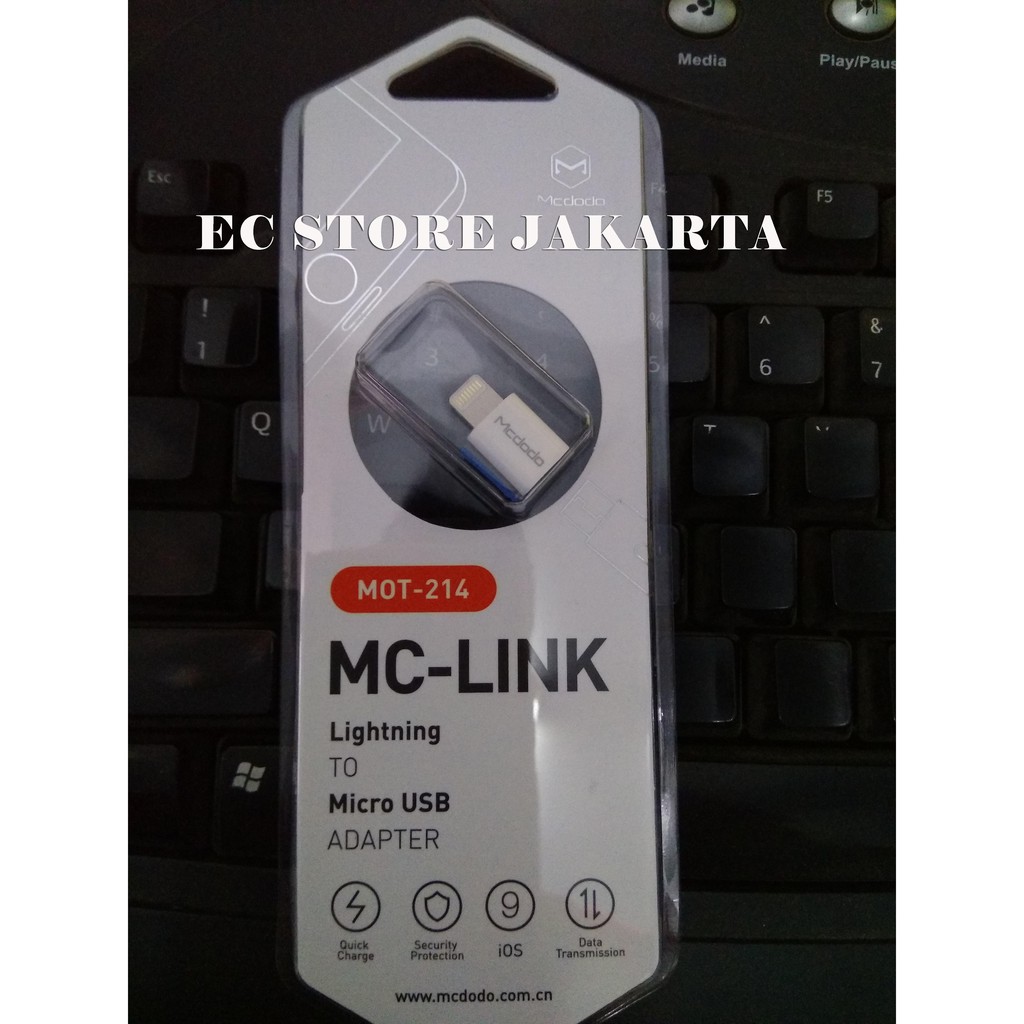 McDodo Auto Disc Micro USB 1 M QC 3.0 - Grey PLUS Lightning To Micro USB Adapter  White