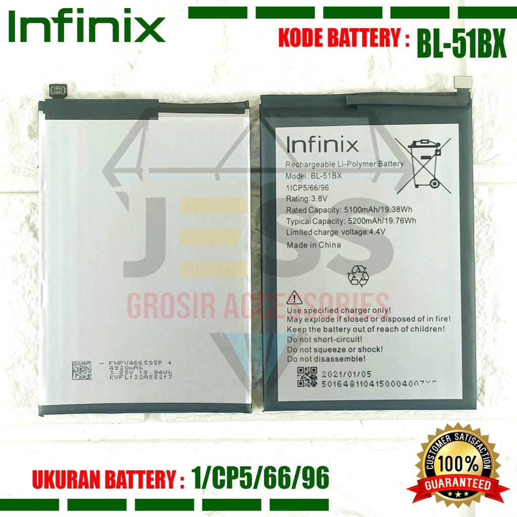 Baterai Battery Original Infinix Hot 11 - X662 - X662B Kode Batre BL-51BX BL51BX