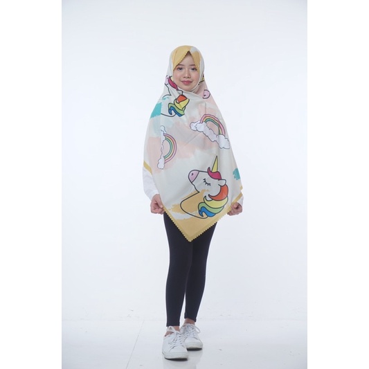 PASHMINA UNICORN PELANGI ABSTRACK / PASHMINA ANAK / HIJAB ANAK / KERUDUNG ANAK / JILBAB ANAK