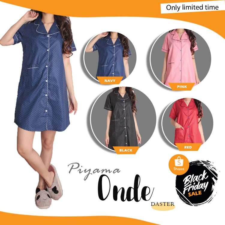 HipNop ONDE DASTER BAJU TIDUR DASTER WANITA VARIASI MOTIF SMILE ONDE PAJAMAS  WANITA DEWASA