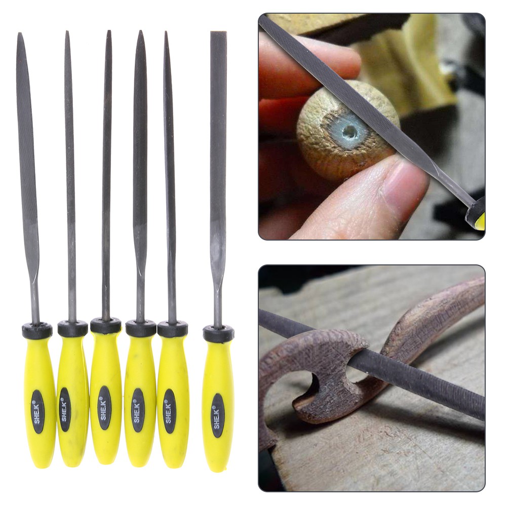 6pcs Precision Aluminum File Mini Assorted Rasp Diamond Needle Repair Tool Set