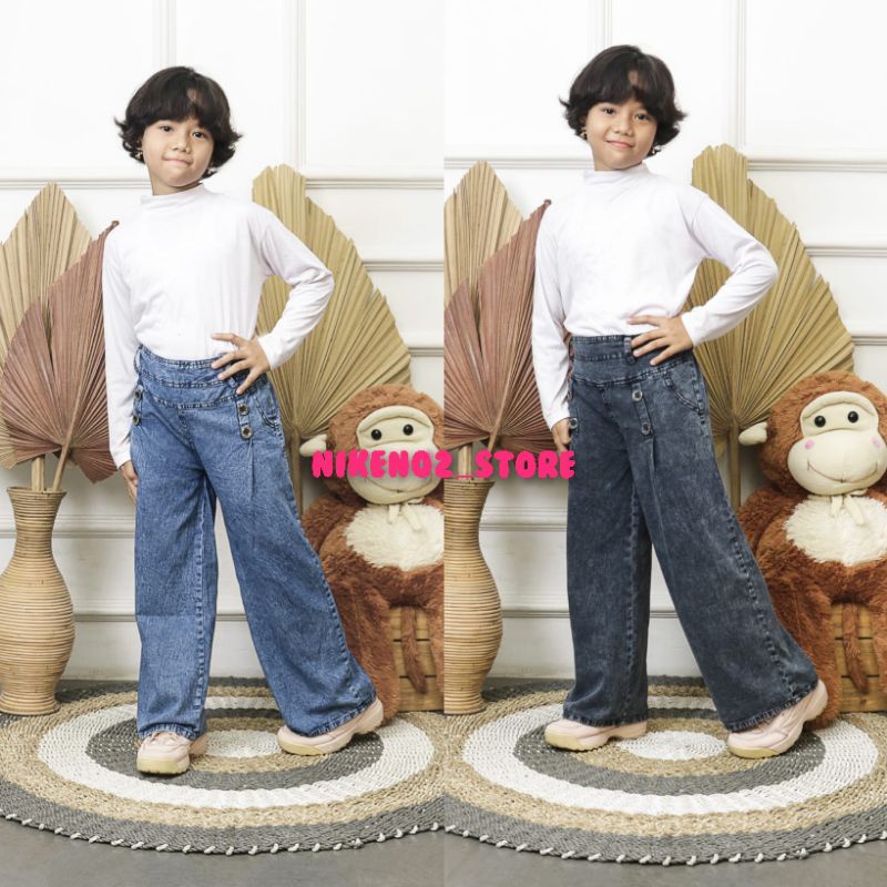 PAULA JEANS ANAK/PALAZO JEANS ANAK/CELANA KULOT JEANS ANAK CEWEK