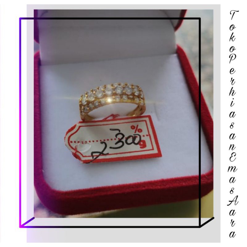 Cincin Emas 375 Cor Permata