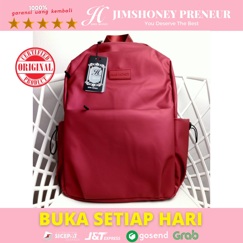 Alva Backpack Jims Honey Tas Ransel Pria dan Wanita Sekolah Kuliah Anti Air Muat Banyak Import Trendy Murah Original