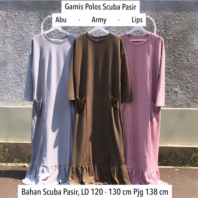 GAMIS POLOS SCUBA PASIR / MAXI DRESS