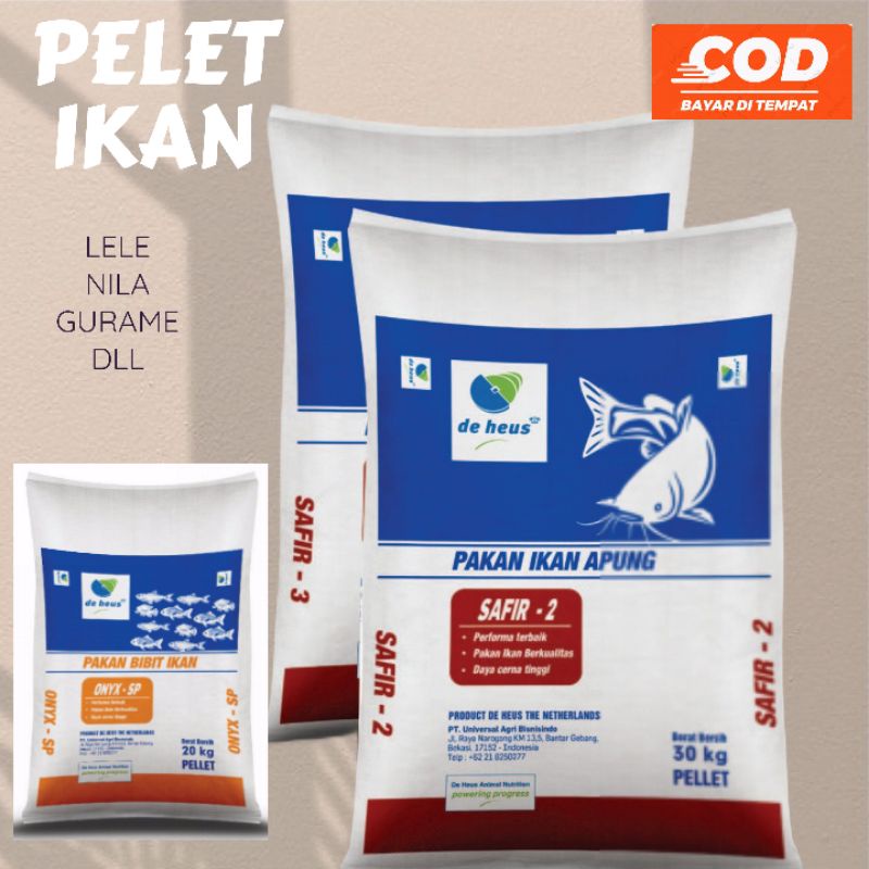 Pelet Safir-1.-2.-3 untuk ikan lele nila gurame koi dll