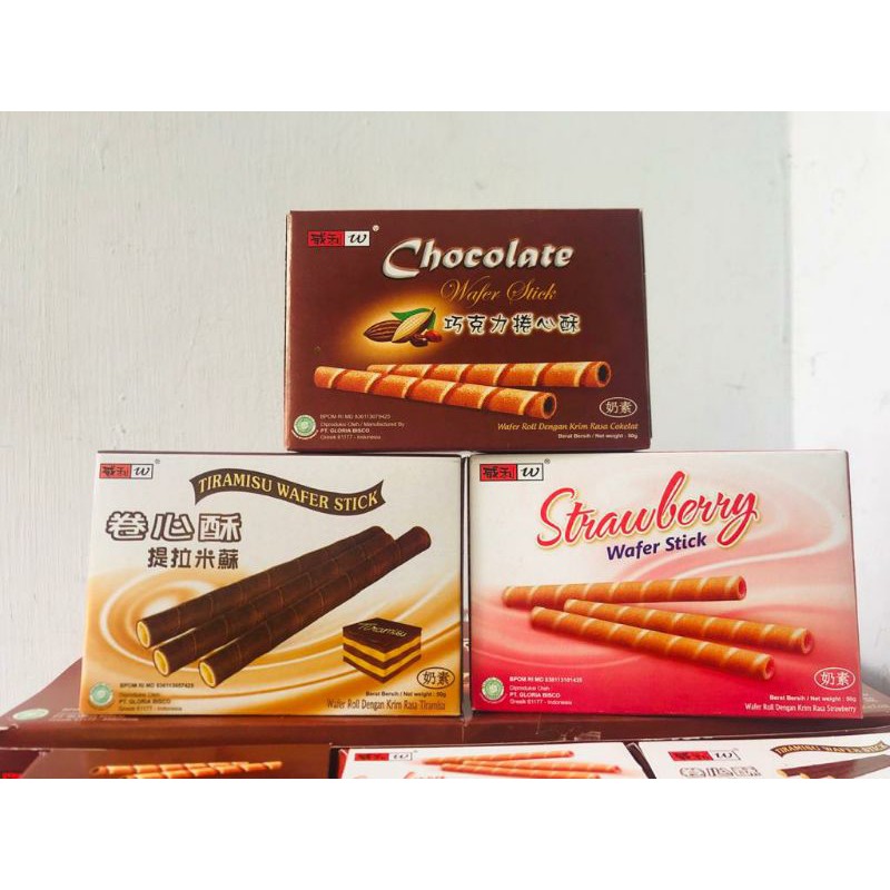 WILLIE WAFER STICK 50 G Biskitop Astor Coklat Strawberry Tiramisu