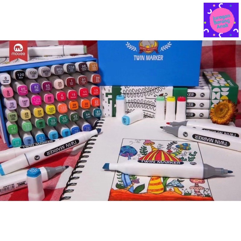 

Fun Edutoy Twin Marker Spidol Coloring Mewarnai Belajar Edukasi Menggambar Gambar