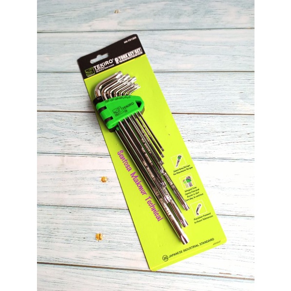 TEKIRO 9 Pcs SET Kunci L Bintang Tanpa Lubang Panjang Torx Key Long 9PCS