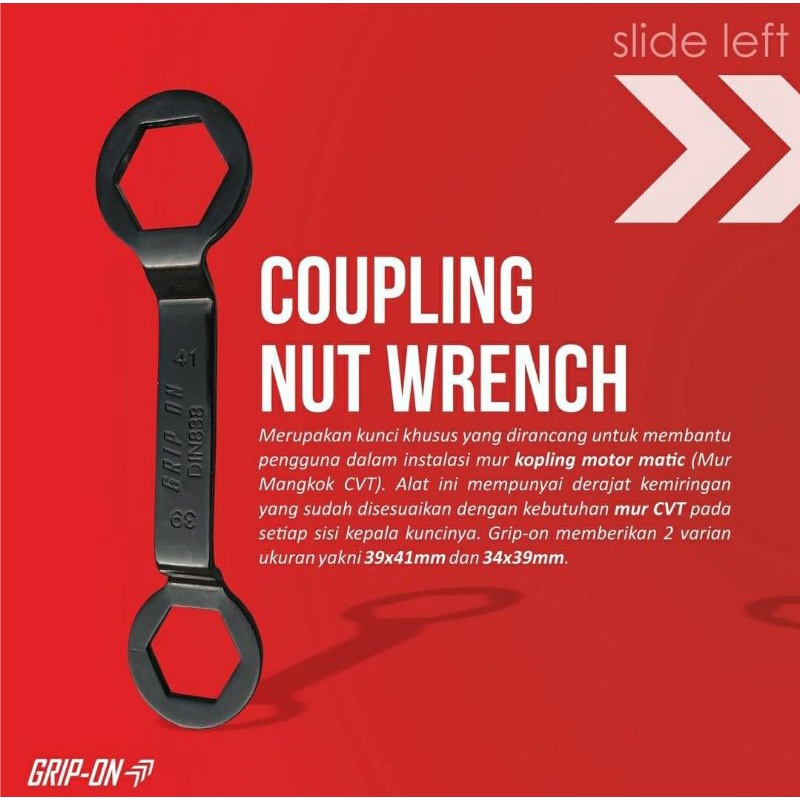 GRIP ON Kunci Blok 39x41 Coupling Nut Wrench 39 x 41 mm Kunci Pembuka Baut Kopling