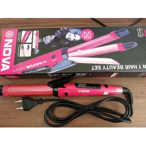 Nova Catok Pelurus Kriting Rambut 2 in 1 Hair Beauty Set