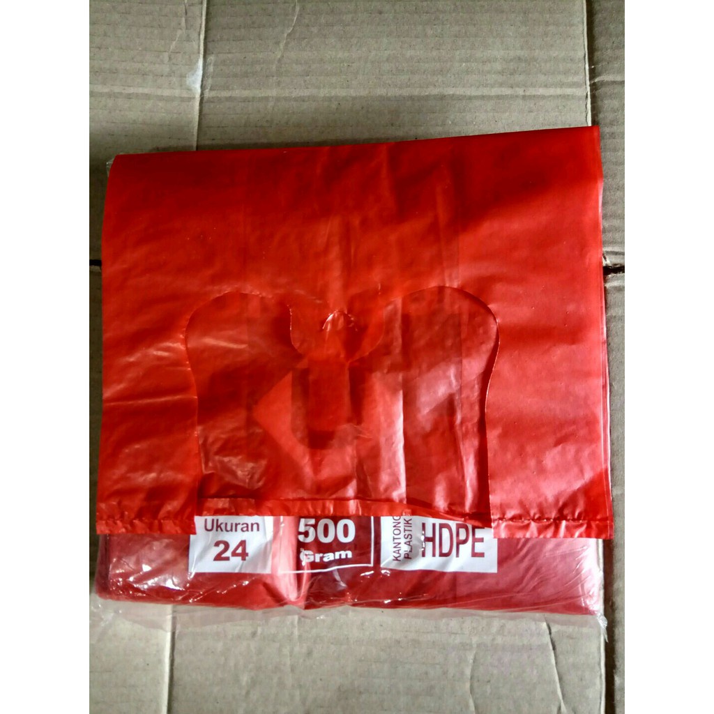 HD MERAH | Kantong Kresek Merah - Kantong Plastik Belanja Uk 17-24-28-35-40