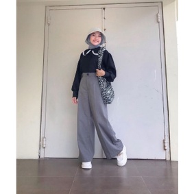 Highwaist Kulot Linen Premium Laura Slim Kulot Highwaist / Kulot Linen SEOUL / CELANA KULOT LINEN KANCING 1 ( SATU ) . BAHAN TEBAL SERAT TIDAK NERAWANG BISA COD ( BAYAR DI RUMAH )//PGM