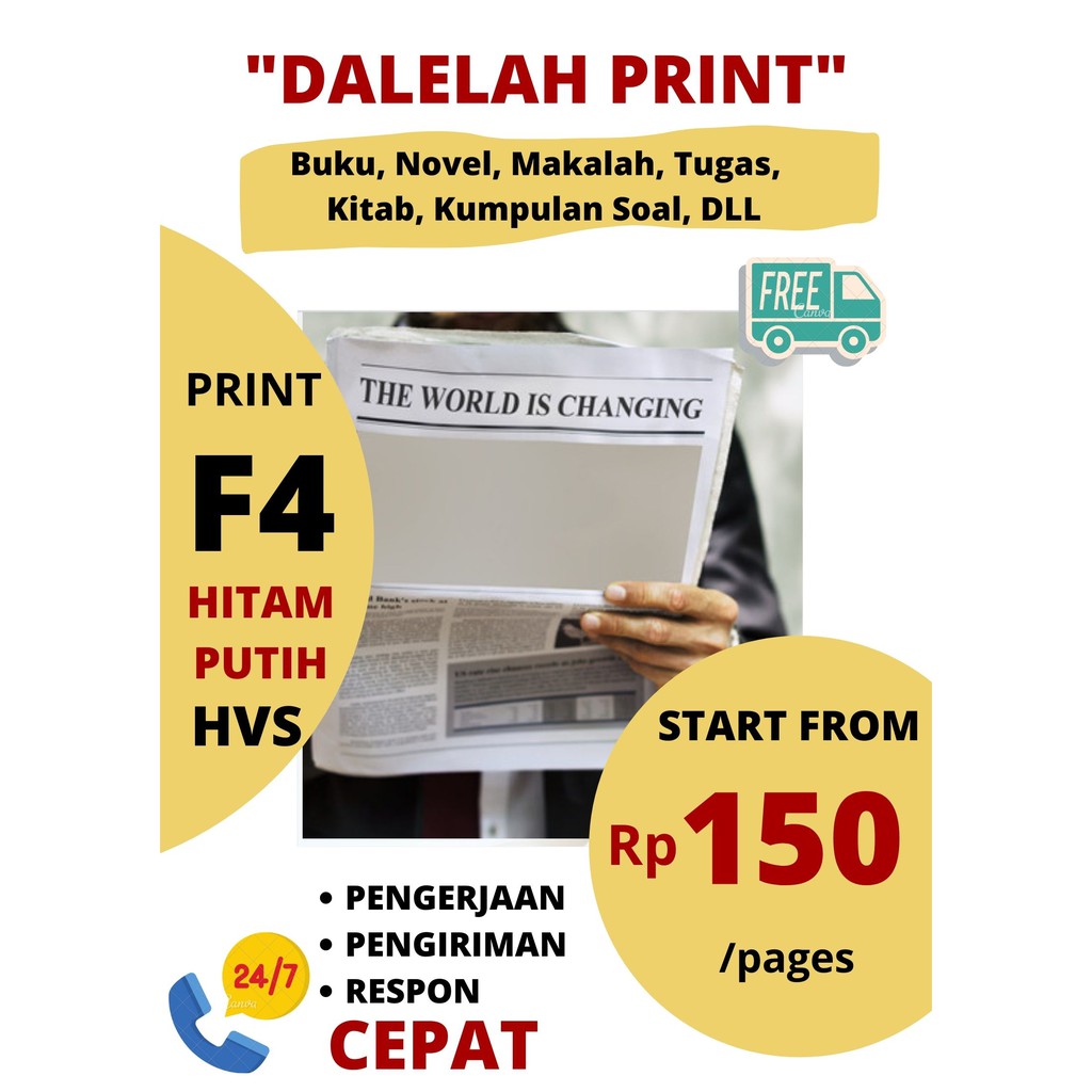 

PRINT BUKU, DOKUMEN, TUGAS, MAKALAH, KITAB, KUMPULAN SOAL, DLL UK F4 HITAM PUTIH ONLINE