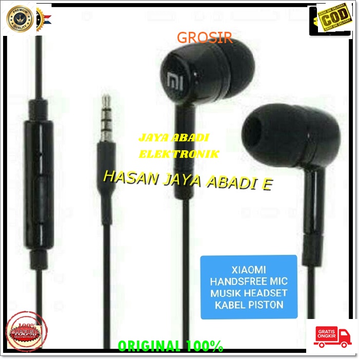 J169 XIAOMI PISTON IN EAR KARET HANDSFREE STEREO SUPER BASS HANDSFREE HEADPHONE EARPHONE MUSIC VOKAL AUDIO SOUND EARPOD KARAOKE SMULE TEPON MUSIK DLL UNIVERSAL BISA KE SEGALA JENIS HANDPHONE PC LAPTOP DLL BISA MUSIK DAN NELPON SUARA JERNIH TIDAK BERISIK