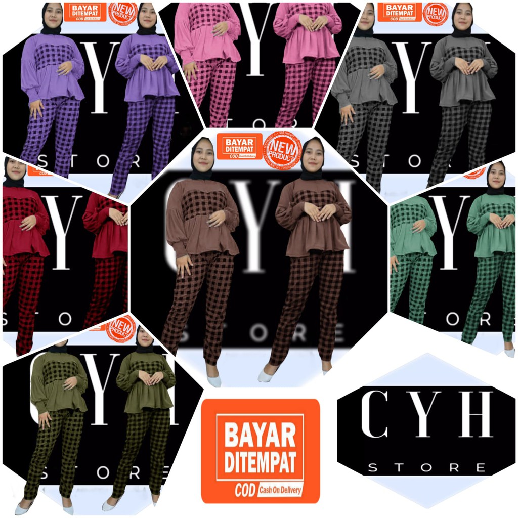 setelan oneset wanita BUSUI BAHAN VOXY | SETCEL | pakaian set Wanita fashion