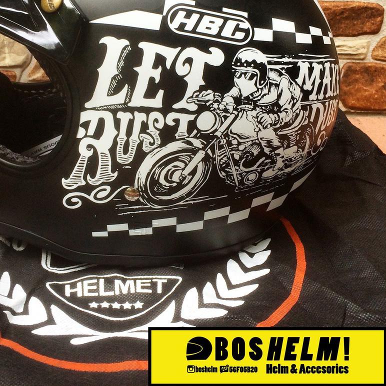 ✧ BOSHELM Helm Cakil HBC Rust Dust Hitam Doff ✰