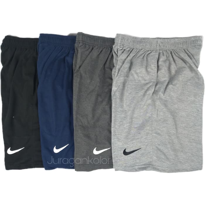 Celana Pendek Pria / Wanita Dewasa Santai Kolor Cowok / Cewek Polos Kaos Baby Terry Bordir