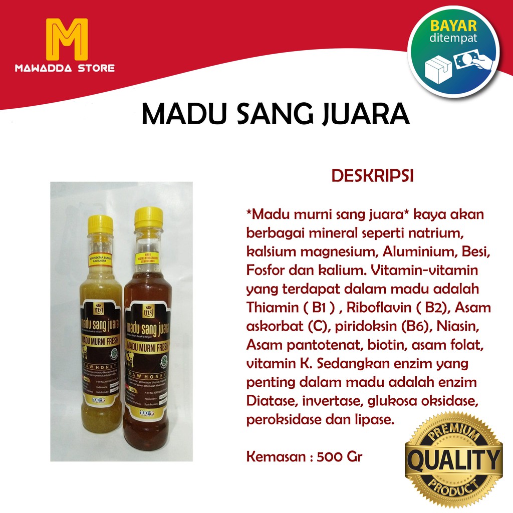 

Madu Murni Fresh MSJ Madu Sang Juara 500 gr