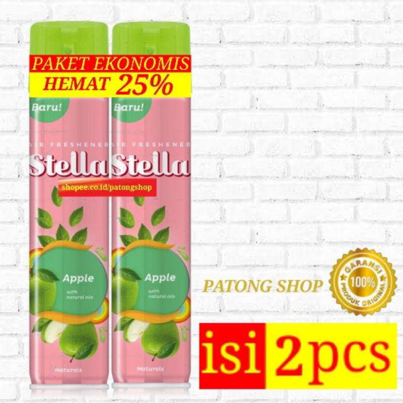 STELLA Aerosol Multipack isi 2 pcs APPLE - Paket Hemat Pengharum Ruangan