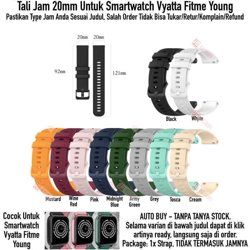 OYE Watch Strap Vyatta Fitme Young - Tali Jam Tangan 20mm Rubber Warna Warni