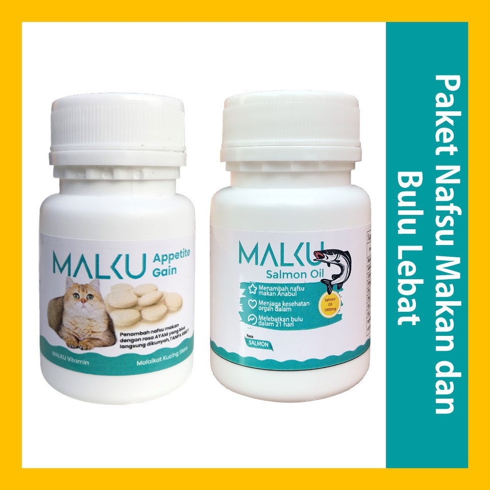 Paket MALKU Nafsu Makan &amp; Bulu Kucing Lebat - MALKU Vitamin