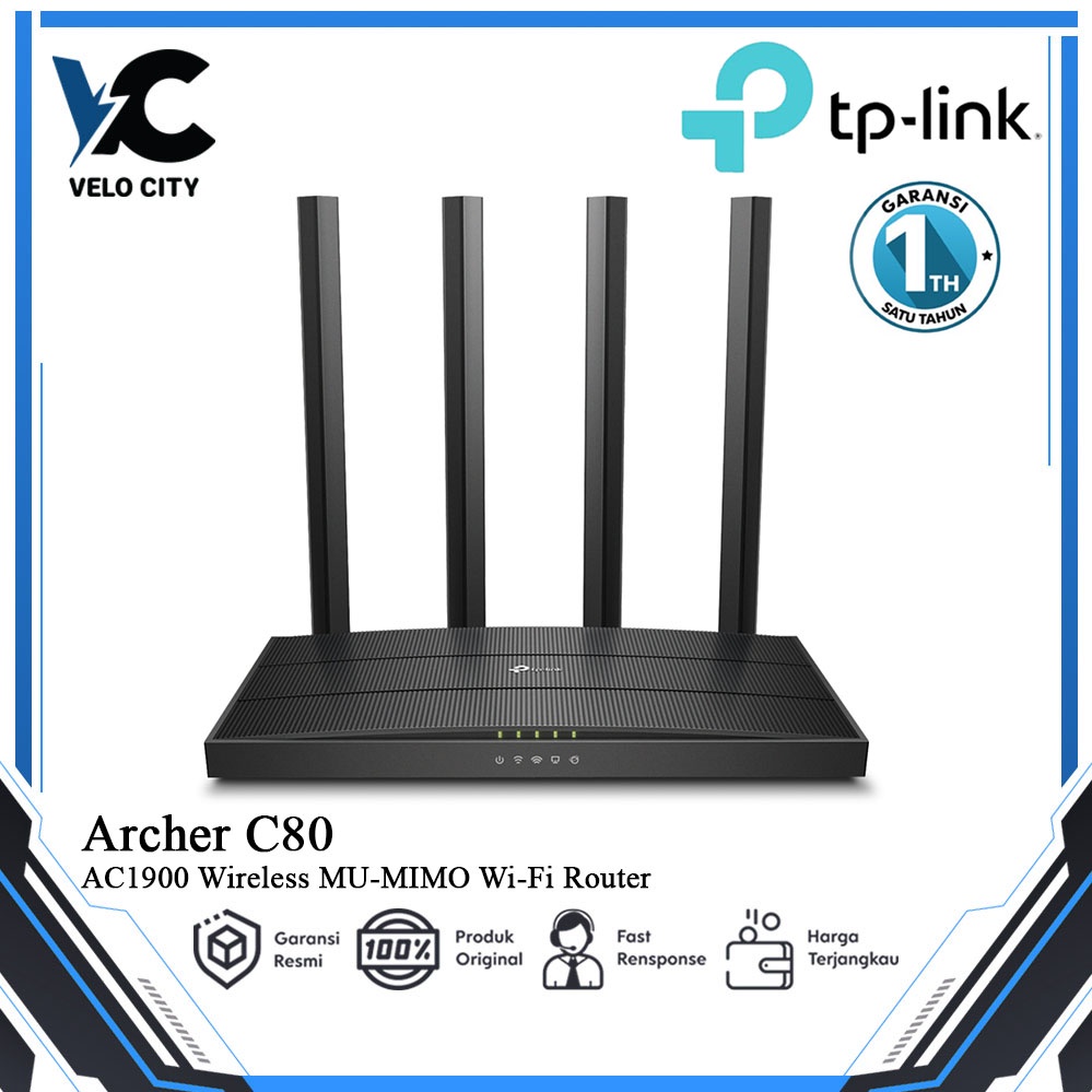 Router TP-LINK ARCHER C80 AC1900 Gigabit DualBand MU-MIMO - TPLink C80